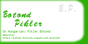 botond pikler business card